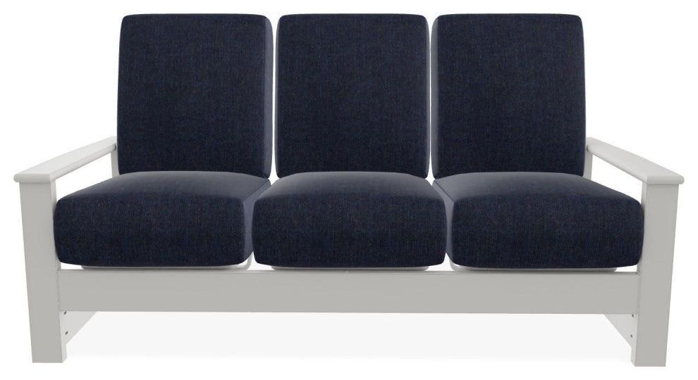 Leeward Deep Seat 3-Seat Outdoor Sofa, Indigo/Snow