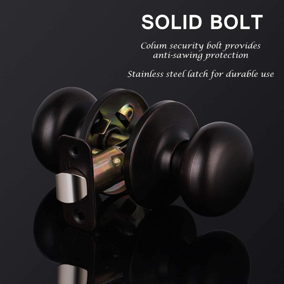 Bronze Passage Door Knob Interior, Set of 5