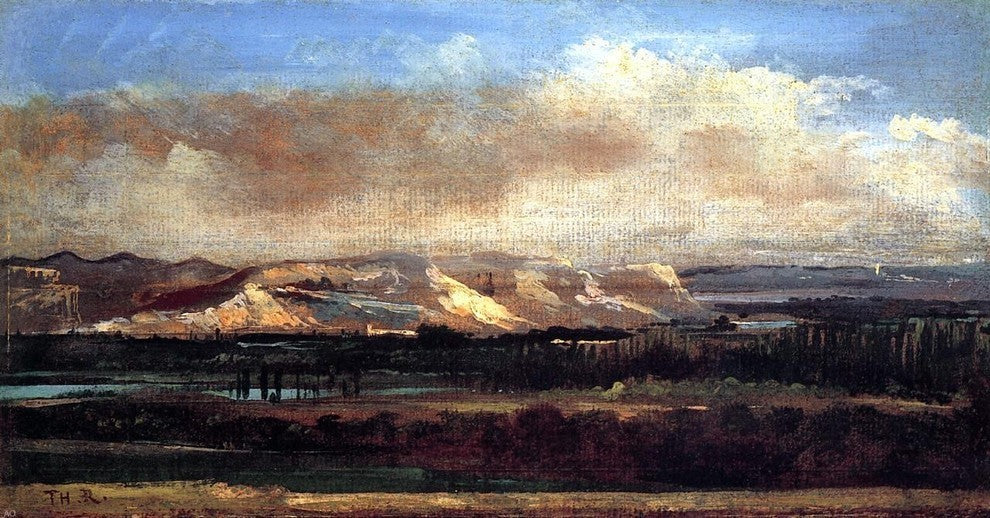 Theodore Rousseau The Saleve Cliffs near Geneva Premium Canvas Print