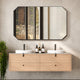 Allure Octagon Framed Bathroom Wall Mirror, Matte Black, 48"