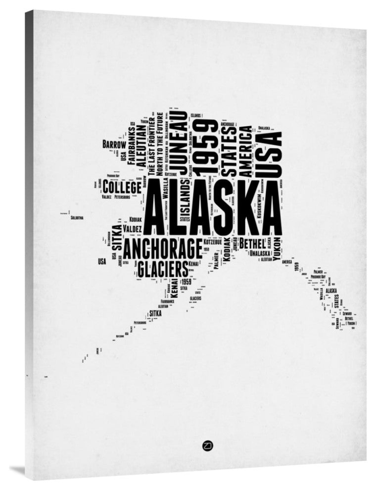 "Alaska Word Cloud 2" Fine Art Print
