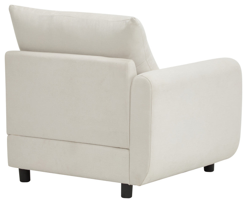 GDF Studio Upholstered Modular Sectional Sofa Set, White Sand, 2 Seater