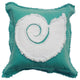Coastal Nautilus Throw Pillow, White on Caribbean Blue