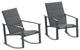 Set of 2 Outdoor Rocking Chairs with Flex Comfort Material and Metal Frame, Black
