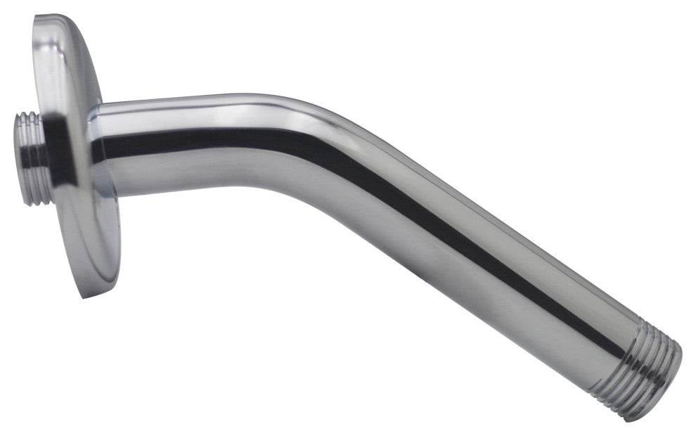 6" Shower Arm In Polished Brass, Polished Chrome