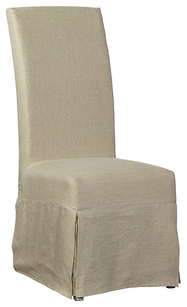 Orleans Minimalist Linen Slip Covered Parsons Chairs (Set of 2)