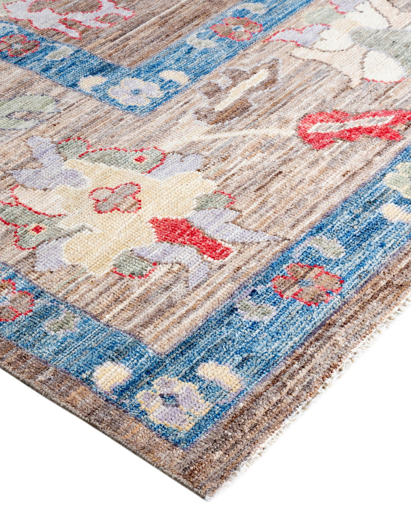 Oushak One-of-a-Kind Hand-Knotted Area Rug Brown, 9'0" x 11'11"