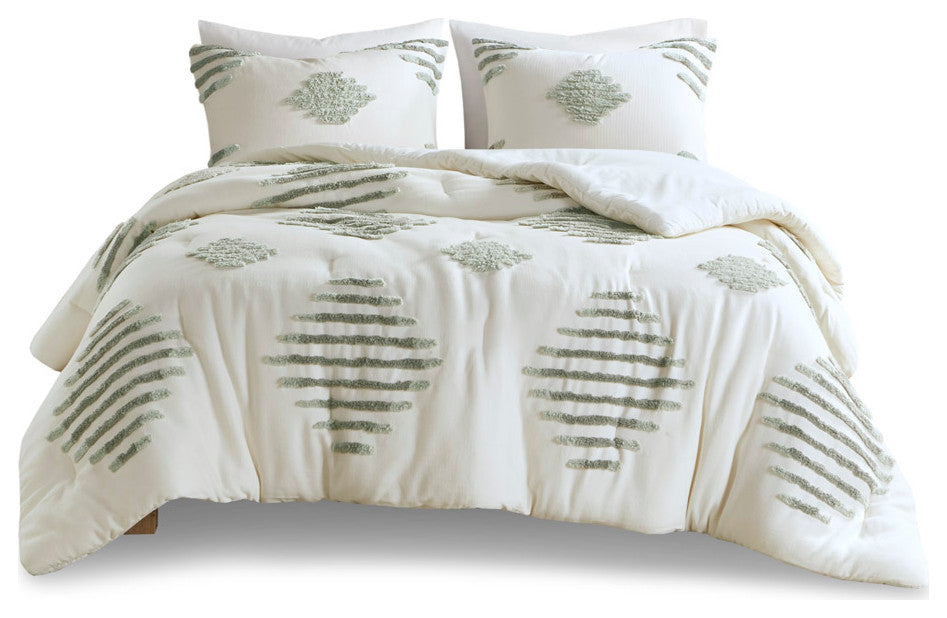INK+IVY Tahli 3 Piece Cotton Blend Chenille Comforter Set