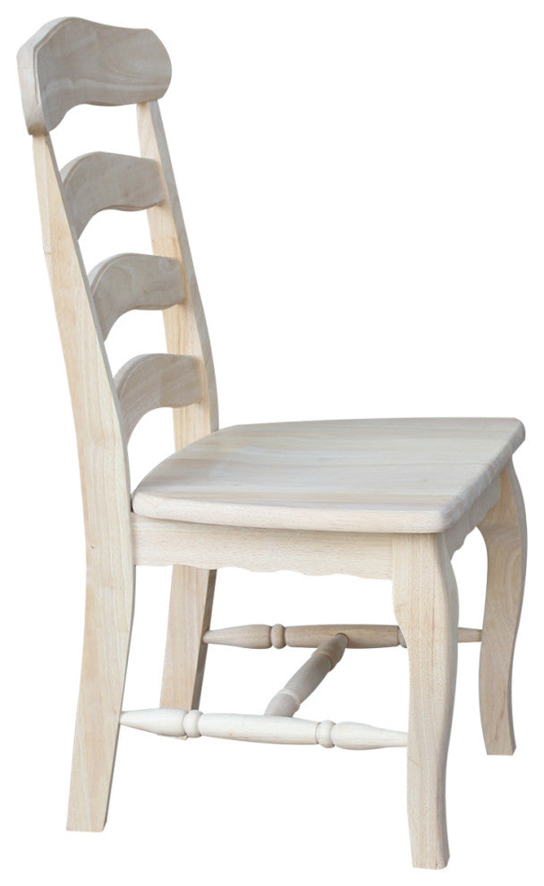 Set of Two Country French Chairs with Solid Seats