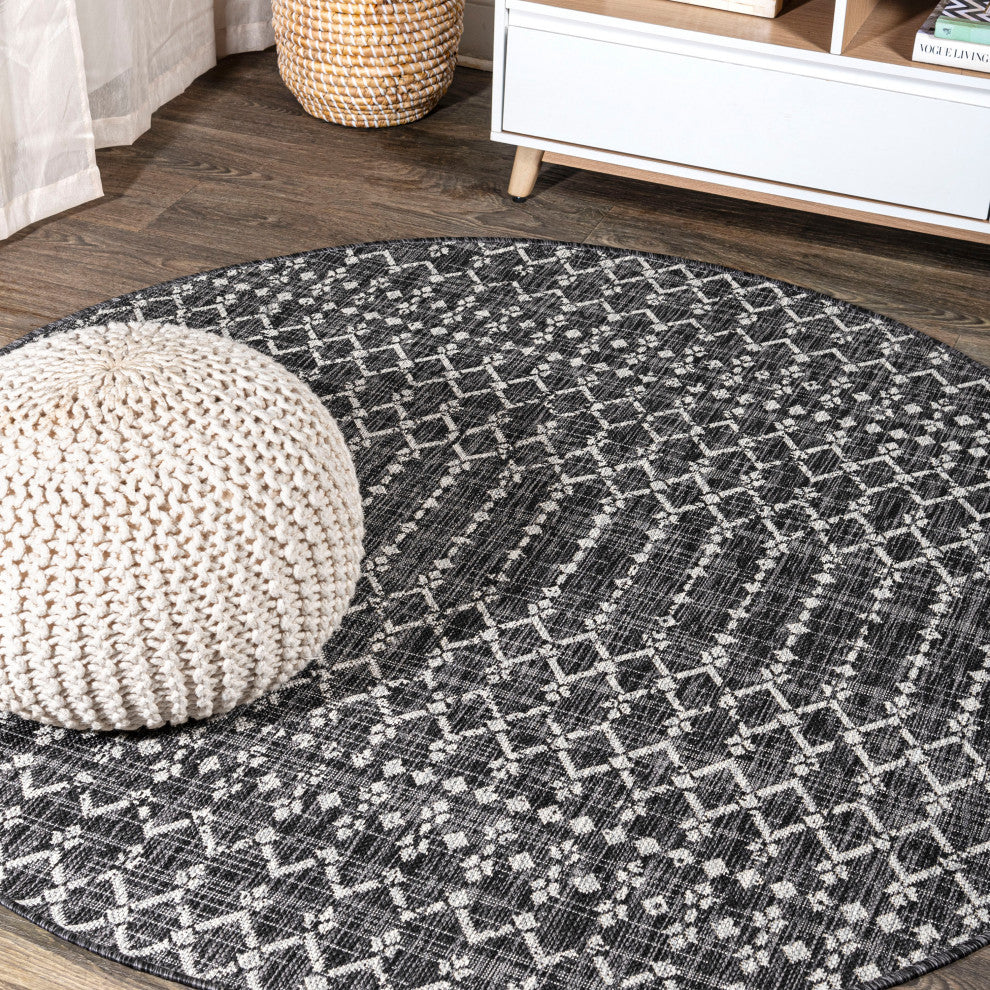 Ourika Moroccan Geometric Textured Weave Indoor/Outdoor Area Rug
