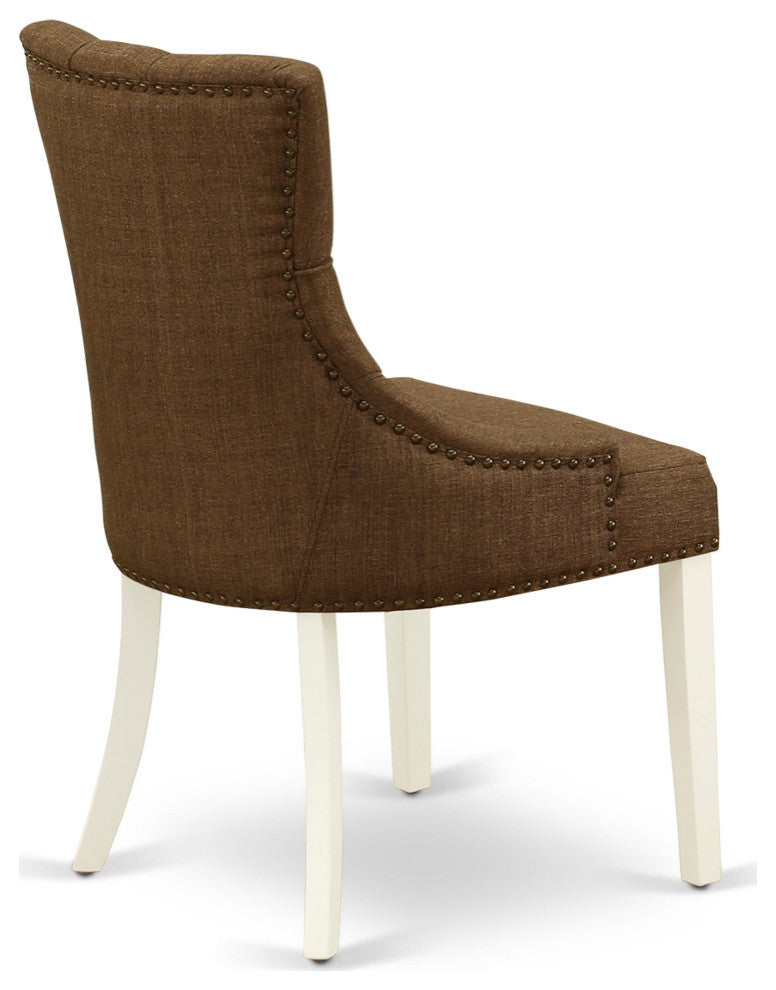 Friona Parson Chair With Linen White Leg And Linen Fabric Set of 2