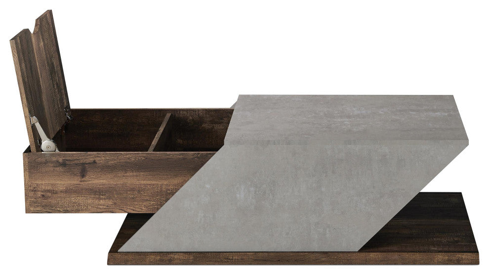 Furniture of America Menster Modern Wood Storage Coffee Table in Reclaimed Oak