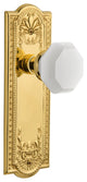 Meadows Plate Passage Waldorf White Milk Glass Knob, Unlacquered Brass