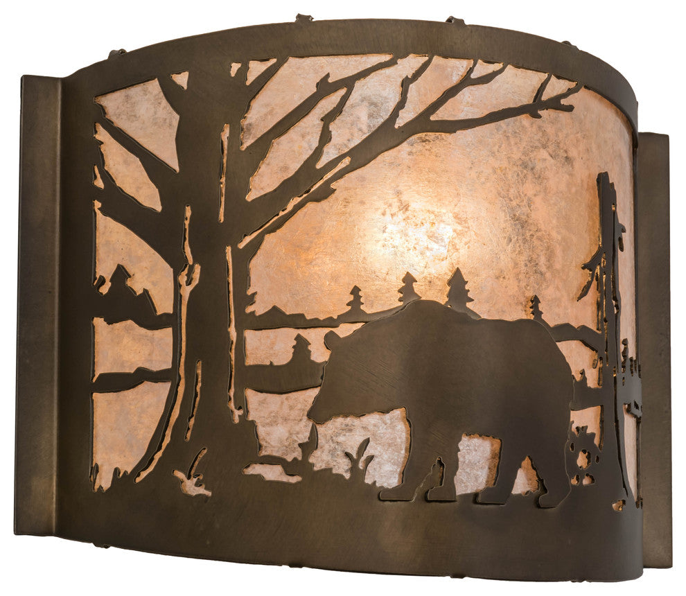 12 Wide Bear at Lake Wall Sconce