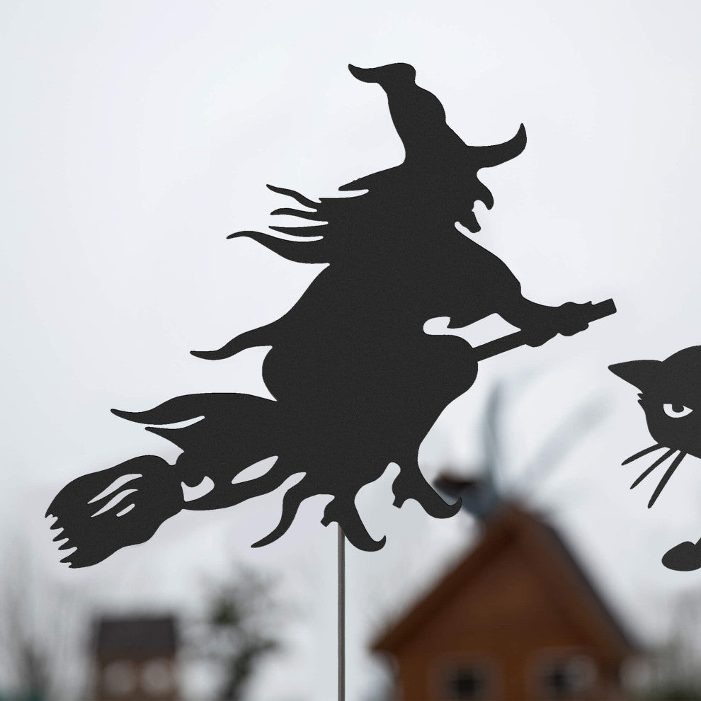 36"H 3-Piece  Halloween Metal Silhouette Yard Stake or Hanging Decor Set