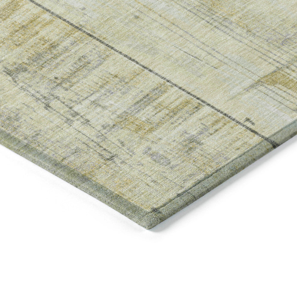 Machine Washable Indoor/Outdoor Chantille ACN1877 Gold 3' x 5' Rug