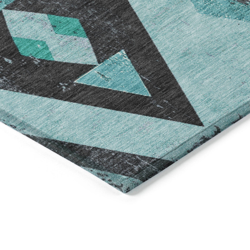 Machine Washable Indoor/Outdoor Chantille ACN1882 Teal 2'6" x 3'10" Rug
