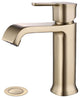 Single Hole Bathroom Faucet with Drain Assembly, Brushed Gold