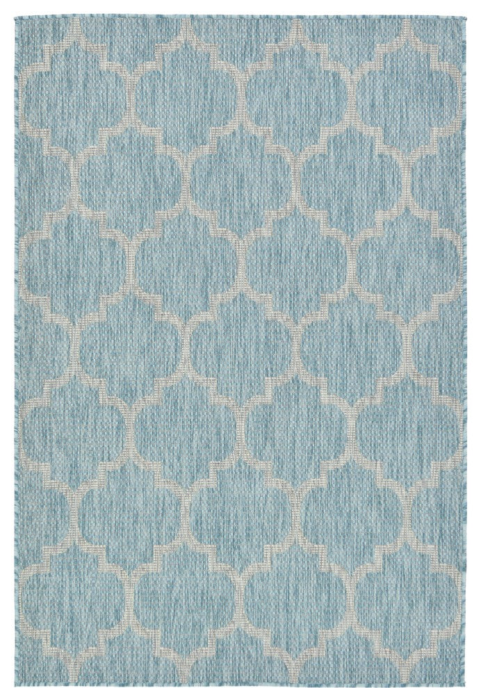 Unique Loom Aquamarine Trellis Outdoor 4' 0 x 6' 0 Area Rug