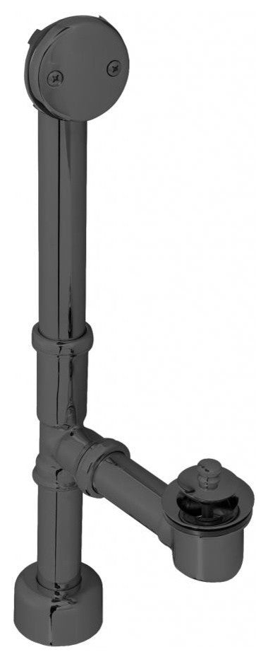 Twist & Close Bath Waste - 14" Make-Up, 17 Ga. Tubing In Polished Chrome, Powder Coated Flat Black