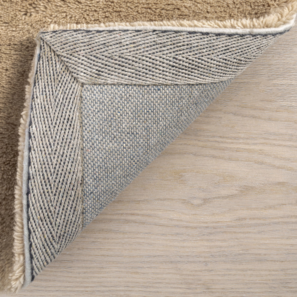 Gaia New Zealand Wool Shag Area Rug, Sand 3' x 5'