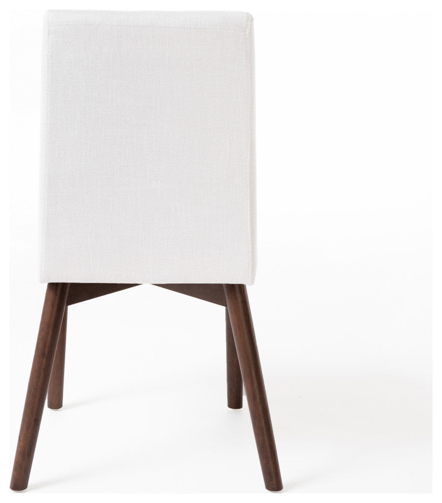 GDF Studio Katherine Fabric Seat and Wood Finish Dining Chairs, Set of 2, Beige/Walnut