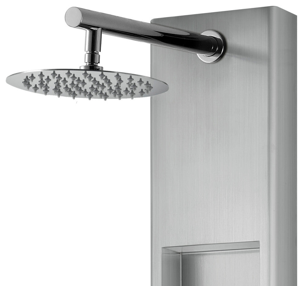 AquaNiche ShowerSpa Panel, 2.5 GPM, Brushed Stainless Steel