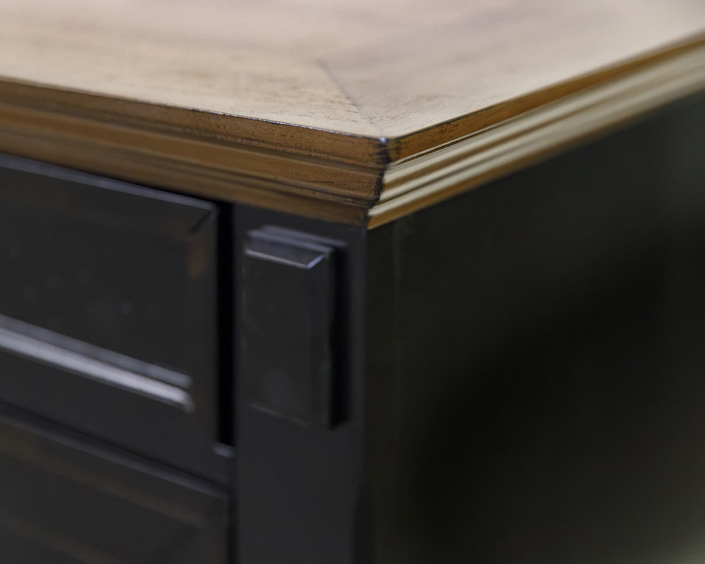 76" Traditional Fireplace Console Entertainment, Black