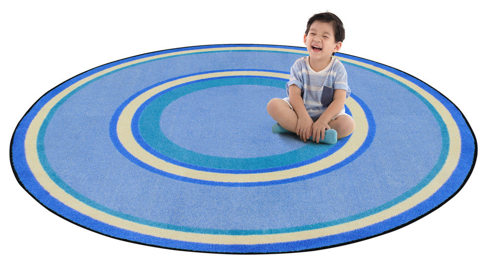 Kid Essentials Rug, Ripples, Boy Blue, 5'4"