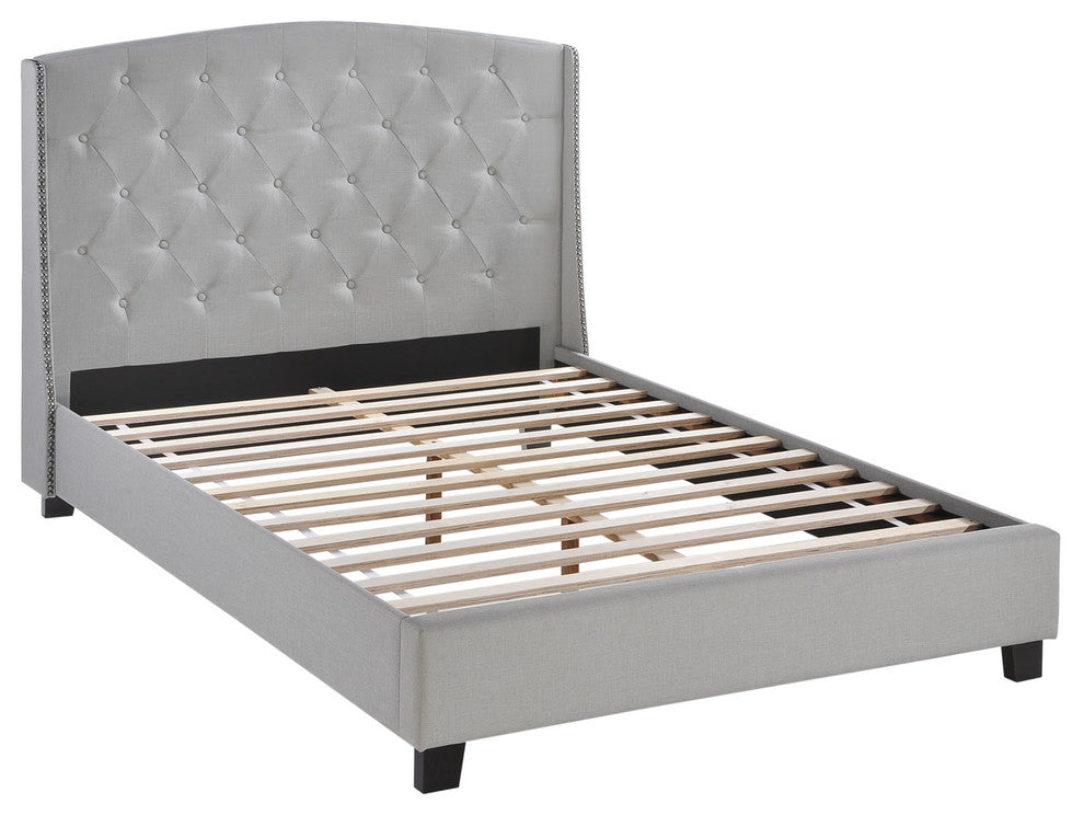 Modern Contemporary Bedroom Queen Bed Frame Gray