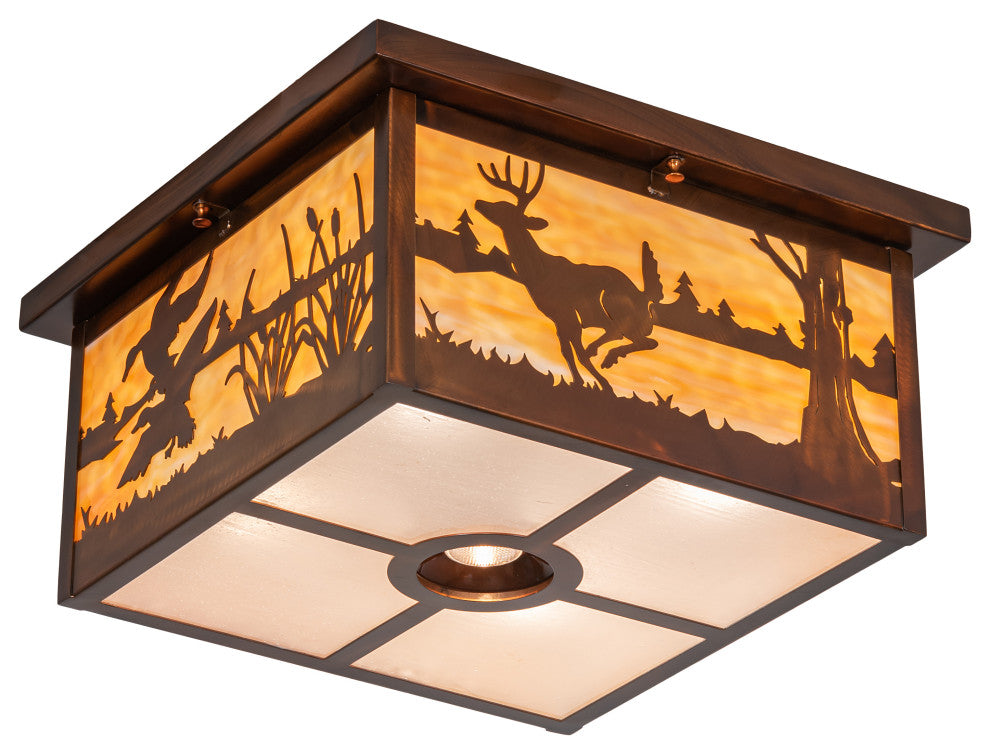 18 Square Deer at Lake Flushmount