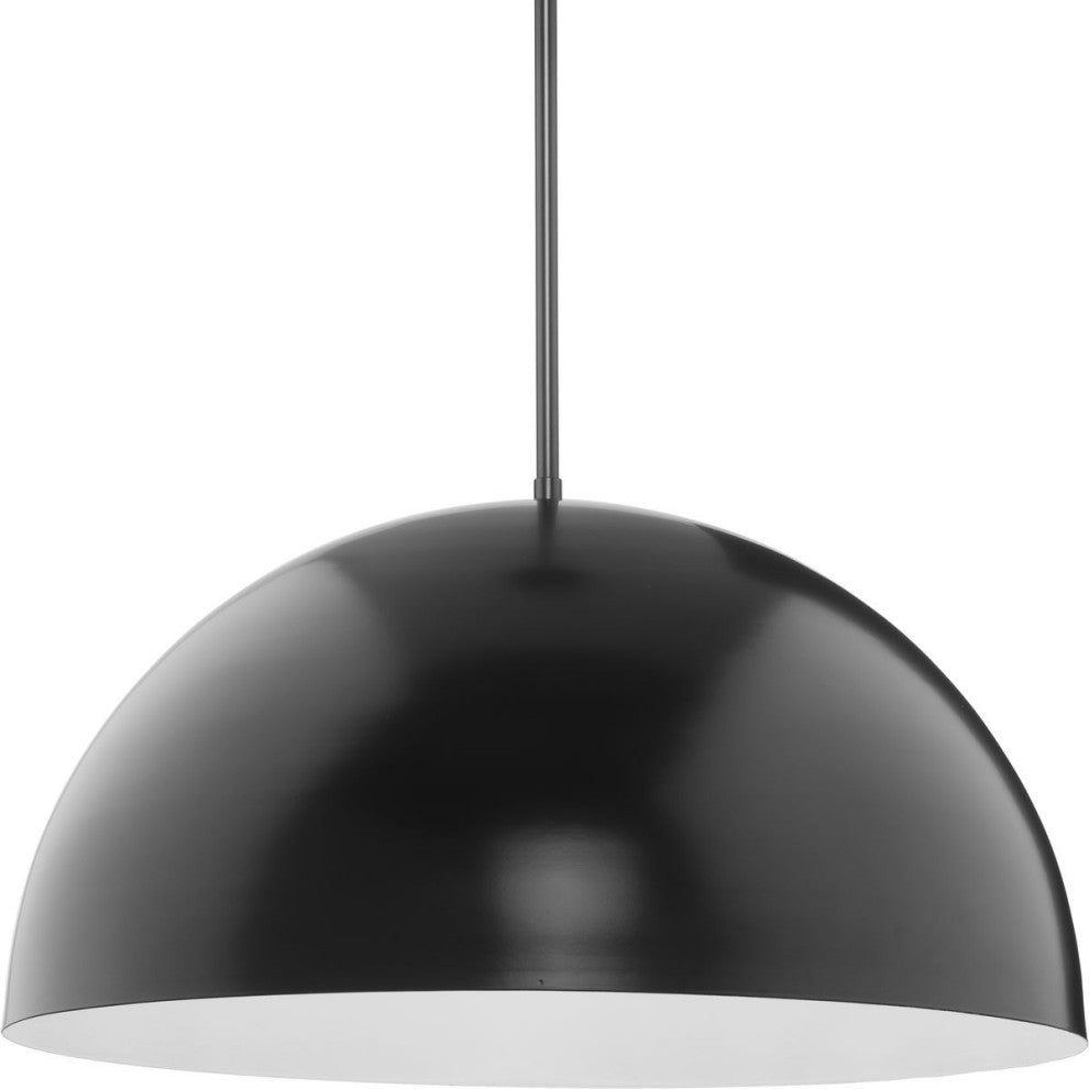 Perimeter Collection One-Light Matte Black Modern Pendant With metal Shade