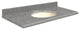 Quartz 25"x19" Vanity Top, Biscuit Bowl, Urban Grey, 4" Centerset