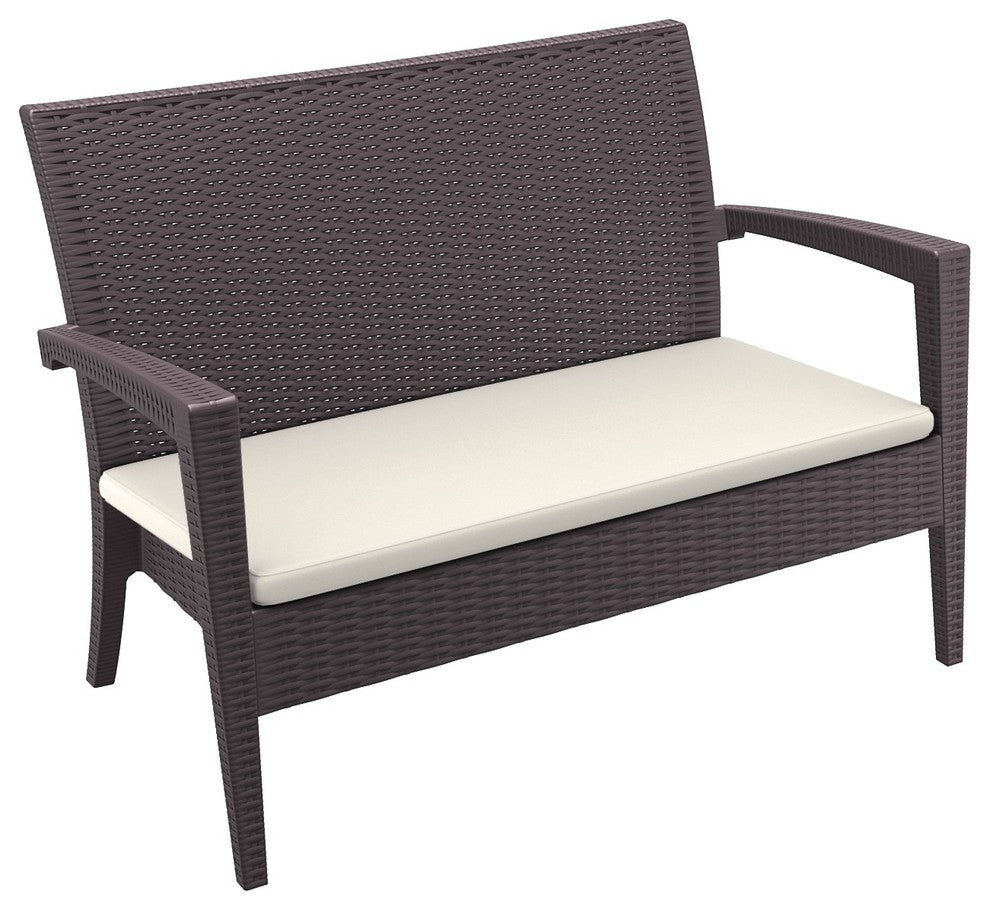 Compamia Miami Outdoor Love Seat, Brown