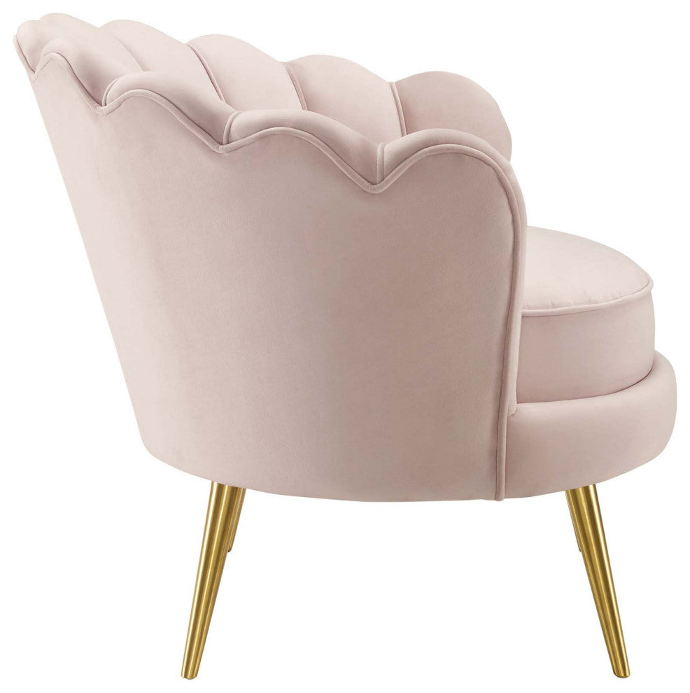 Admire Scalloped Edge Performance Velvet Accent Armchair by Modway