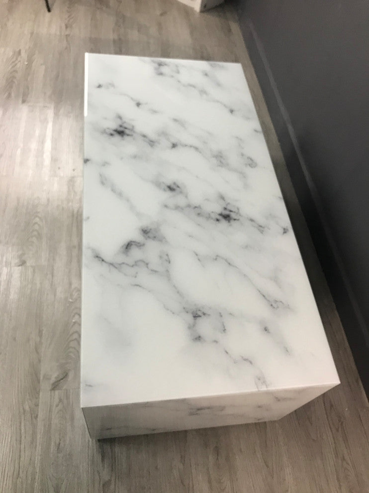 Matteo Marble Design Block Coffee Table, White