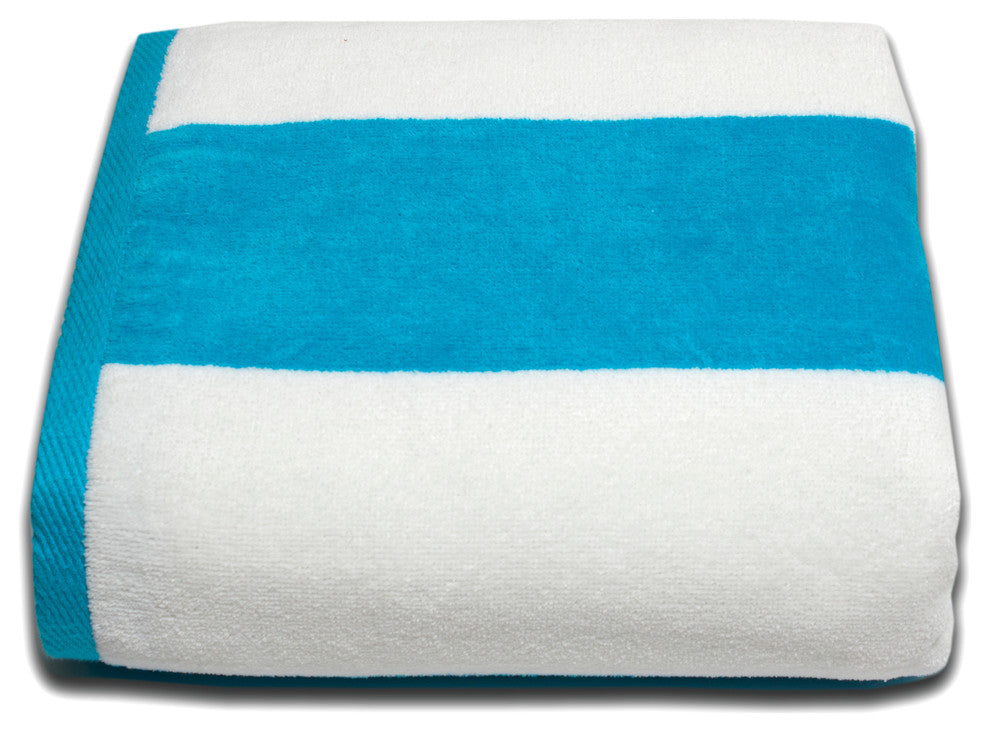 Tropical Cabana 100% Cotton Beach Towel, Aqua
