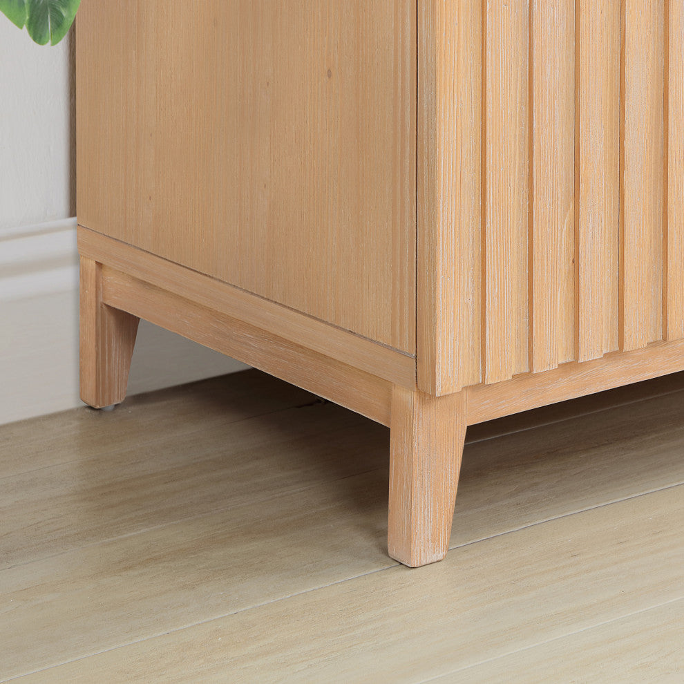 Palos Bathroom Vanity, Fir Wood Brown, 18", Ceramic Top, No Mirror