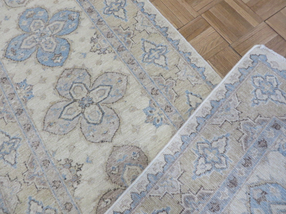 2'6x13'7 Runner Hand Knotted Ivory Fine Peshawar Khotan Oriental Rug