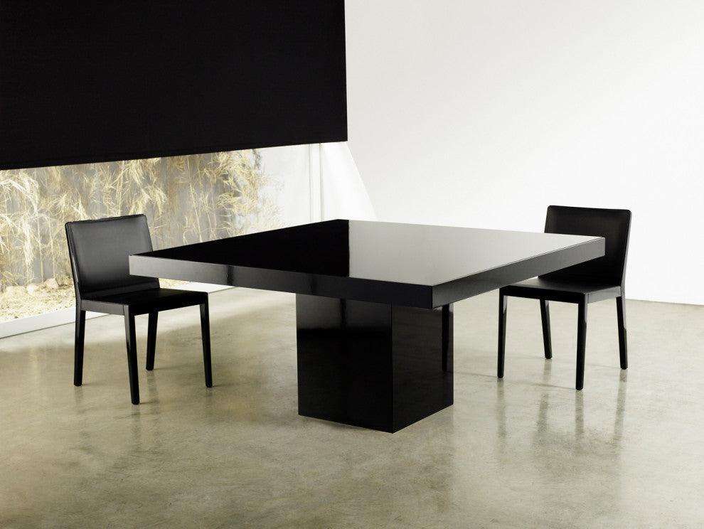 Morley Dining Table in Black Glass