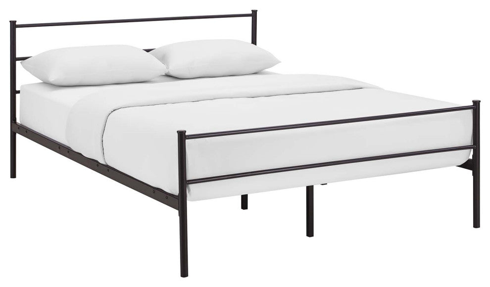 Modway Alina Queen Platform Bed Frame, Brown