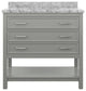 Affinity Bathroom Vanity With Carrara Marble Countertop, Grey, 37 in