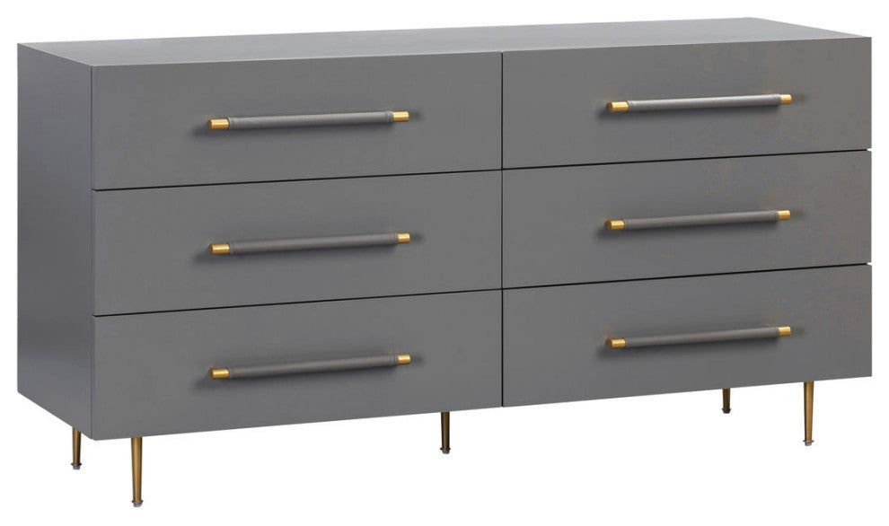 Trident Grey 6 Drawer Dresser