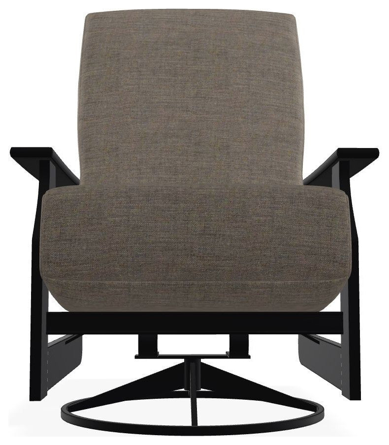 St. Catherine Deep Seat Outdoor Swivel Rocker, Rain Cast/Black