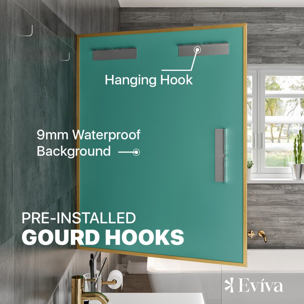 Eviva Gold 24" x 30" Rectangular Gold Metal Framed Mirror