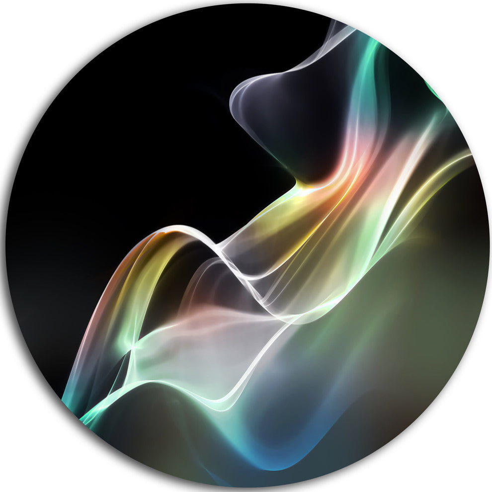 Abstract Smoke Reflection, Abstract Digital Round Metal Wall Art, 11"