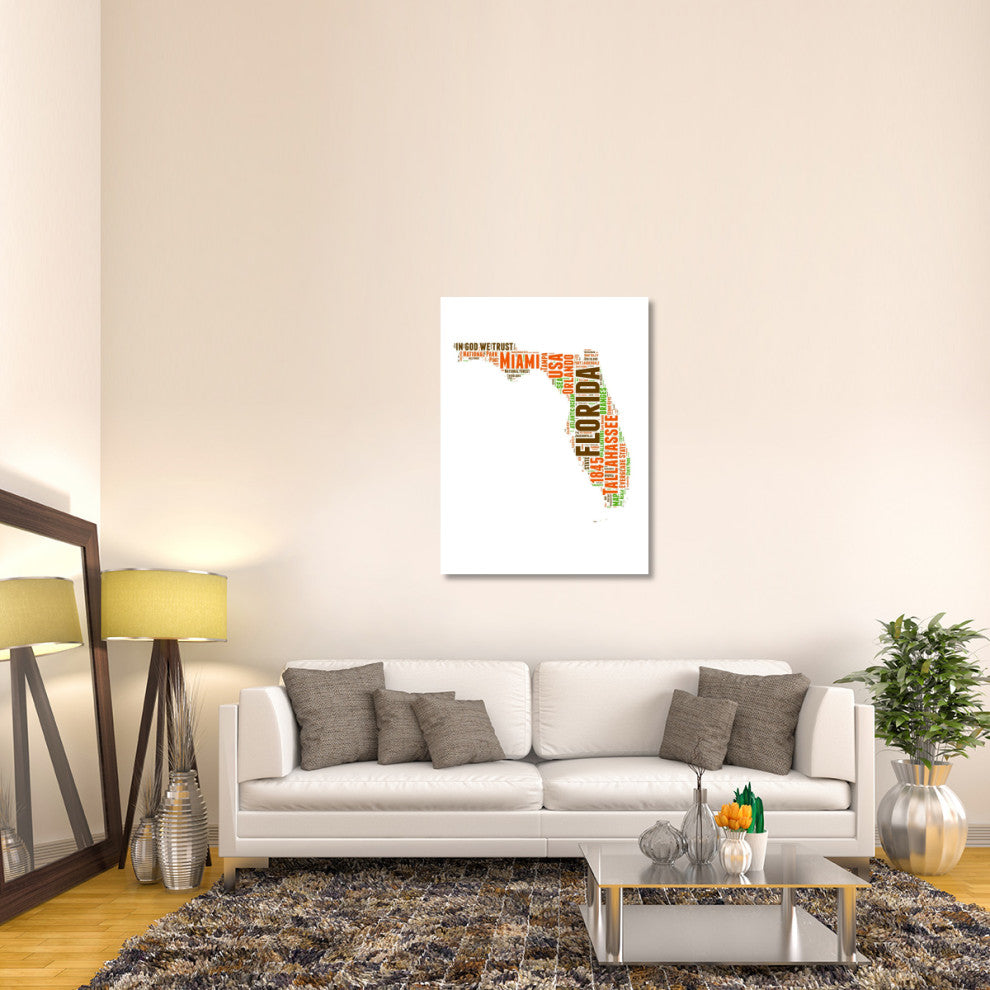 "Florida Word Cloud Map" Fine Art Print