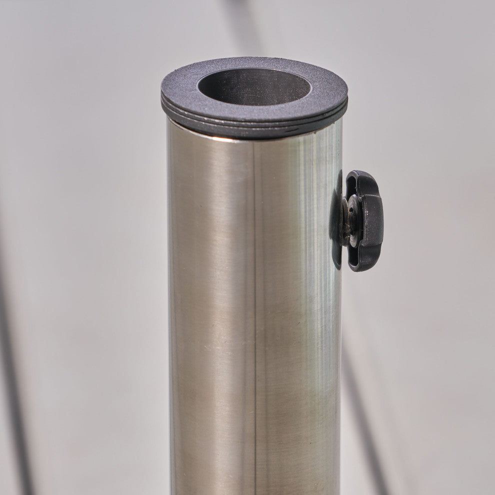 GDF Studio Kelly 132lb Concrete Circular Umbrella Base With Steel Collar, Black