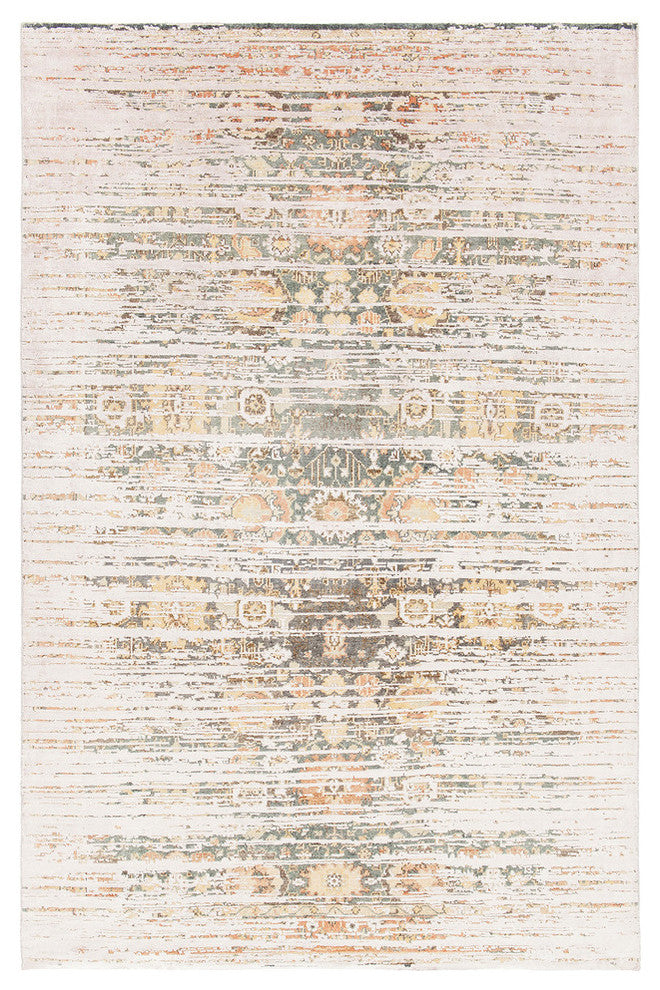 Vingel Traditional Area Rug, Green and Brown, 9'x13'