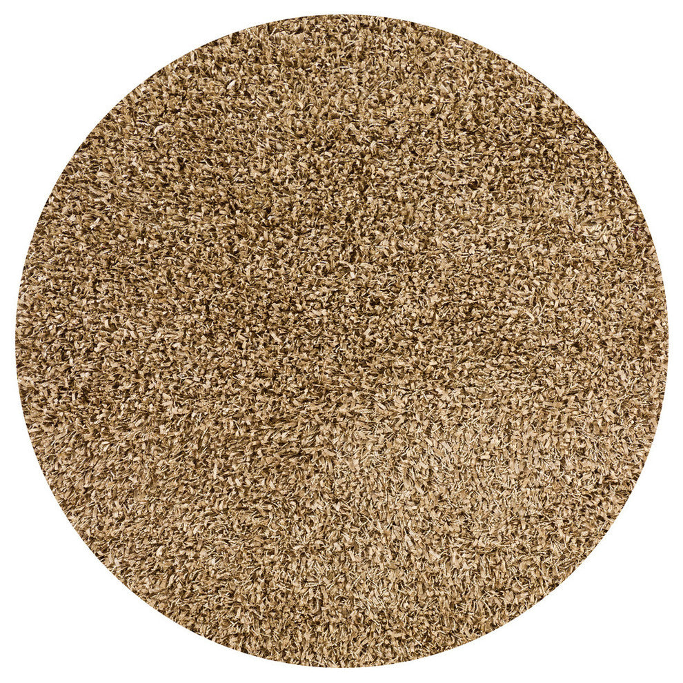 Gianna Contemporary Area Rug, Tan, 7'9" Round